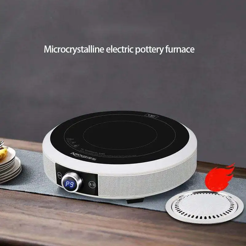 Household Explosion Ceramic Cooktop Electromagnetic Stove Intelligent Round Electric Flame Furnace Electric Ceramic