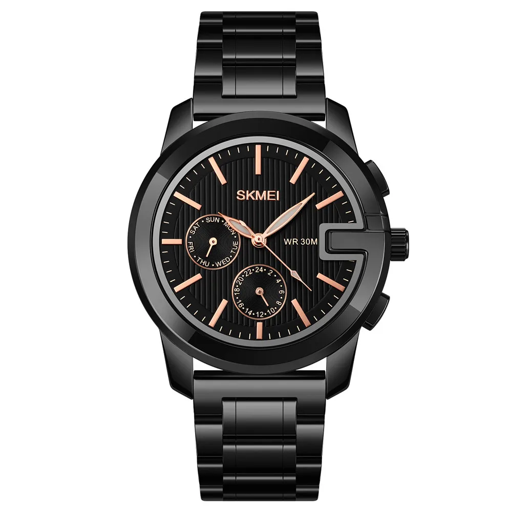 Skmei 1962 Luxury Stainless Steel Men Wristwatch Classic Business Quartz Wrist Watch Male Clock