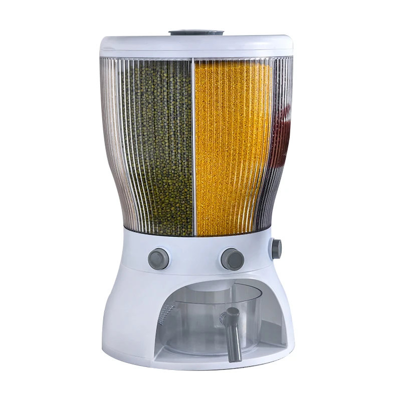 
Rotating Grain Storage Tank Beans Storage Tank Household Kitchen Grid Rice Bucket 