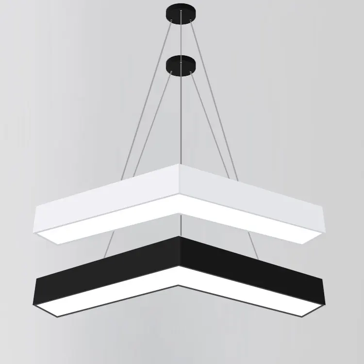 Highlight 6000K Wrought Iron V-Shape Pendant Light LED 40cm 50cm Linear Arrow Ceiling Light