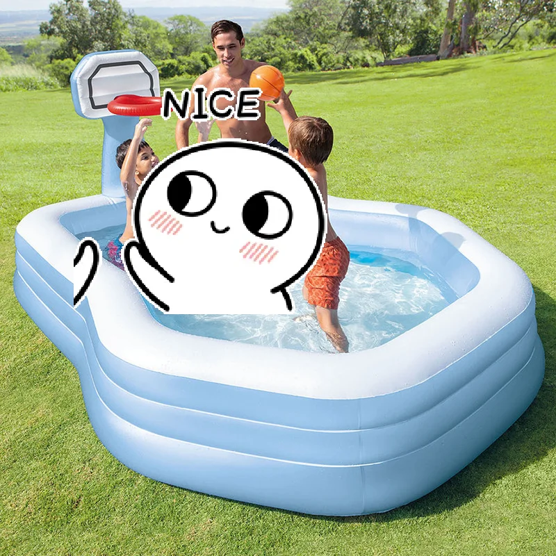 INTEX 57183 Stocked Inflatable Basketball Shooting Frame Swimming Pool for Children Outdoor Playing