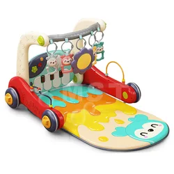2 in 1 Infants Activity Center Kick Piano Keyboard Mat Sit-to-Stand Learning Walker Baby Play Piano Mat