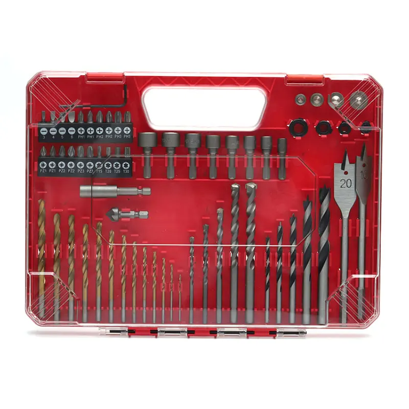 KAFUWELL G24193E Multifunctional 64 Pcs Wood And Masonry Drill Bits Screwdriver Bits Combination Drills & Bits Set