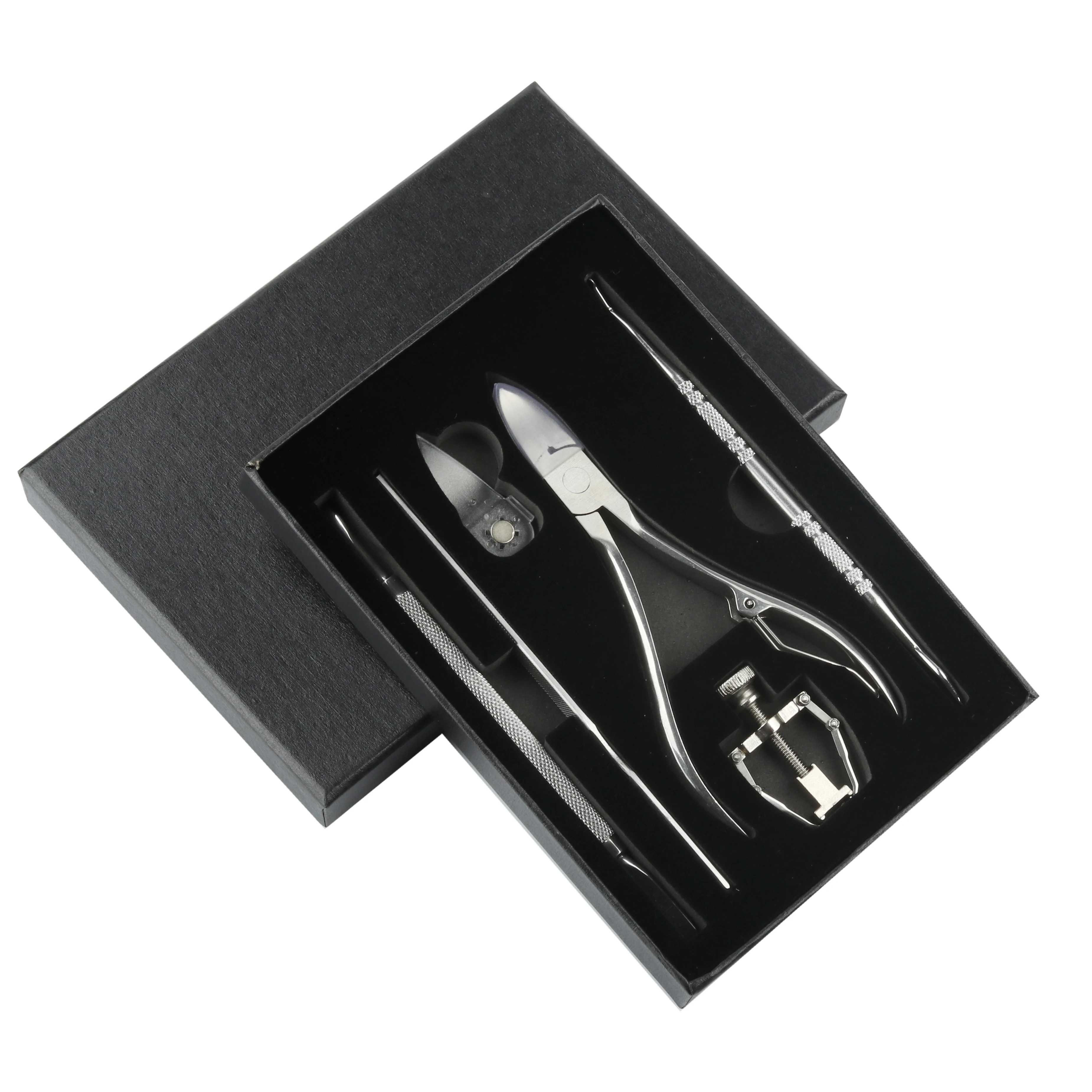 Stainless Steel Toe Nail clipper set  6Pcs Nail Tool Kits  fingernail Toes Manicure Pedicure Set