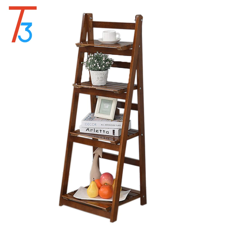 Flower Wooden Plant Stand Shelf For Outdoor Or Indoor Plant Shelf