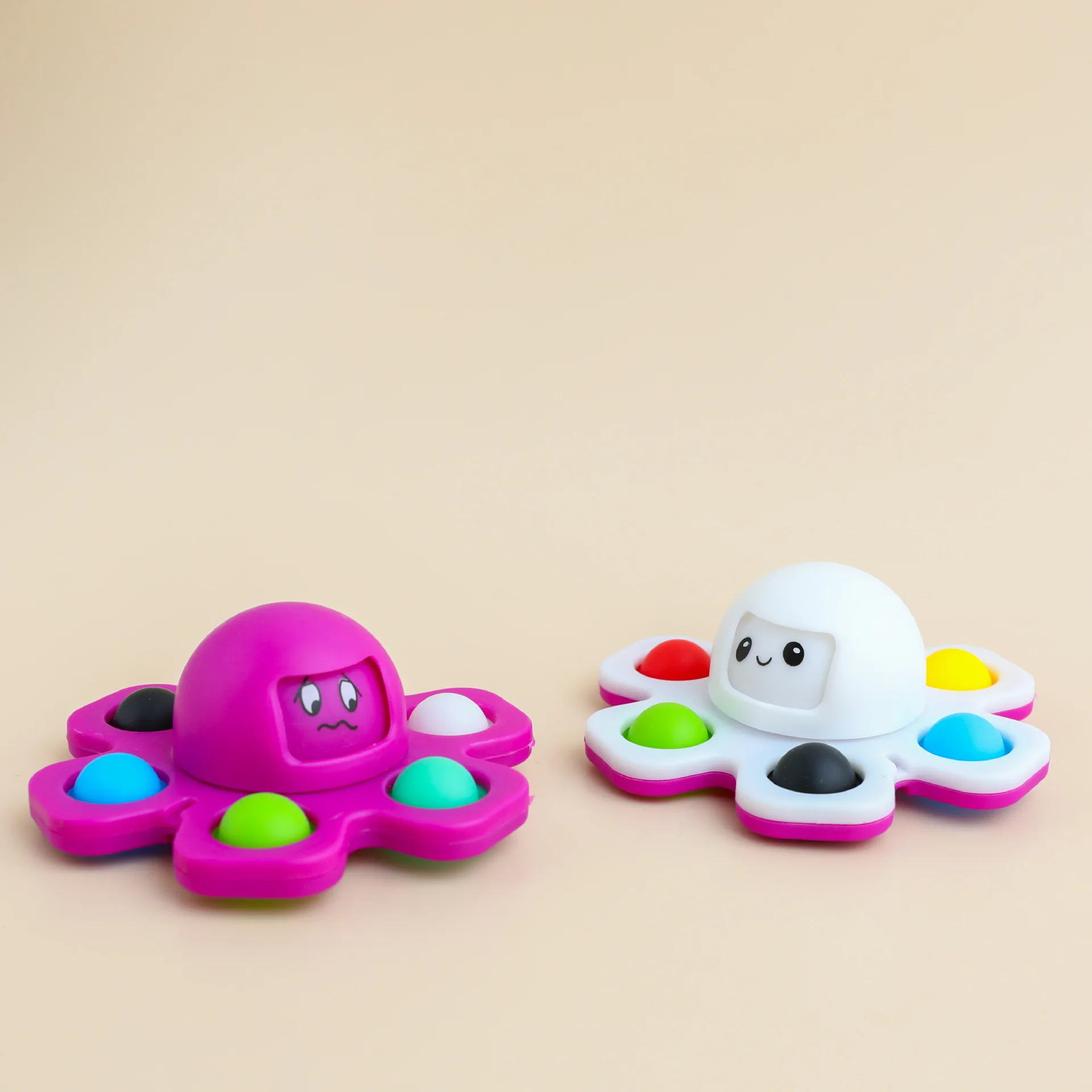 Factory Price silicone Push Popper Simple Mini Reversi Octopus Sensory Bubble Fidget Finger Spinner Toy For Kids and Adults