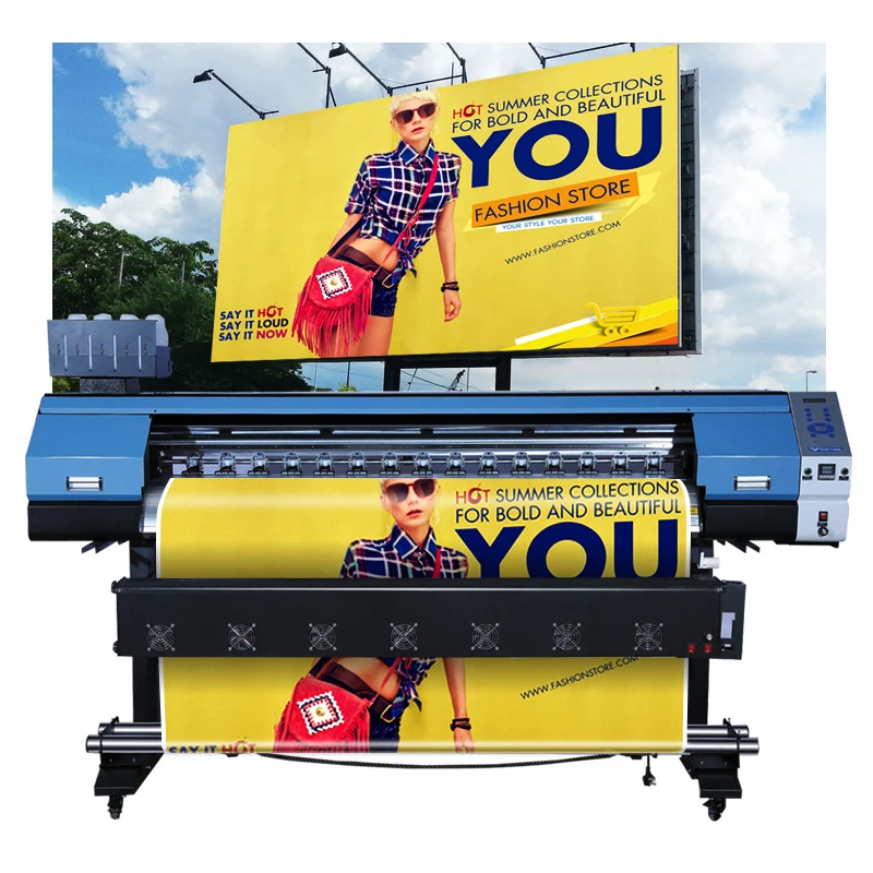Large Format 1.6m 1.8m 3.2m dx5 xp600 printhead plotter vinyl flex banner eco solvent printer