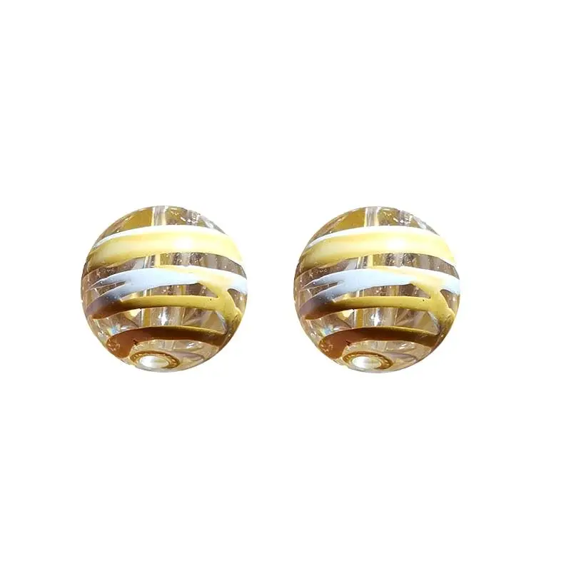 Ice Through Wire Thread Stripe Beads zebra DIY Handmade Homemade Mobile Phone Chain Simple 16mm