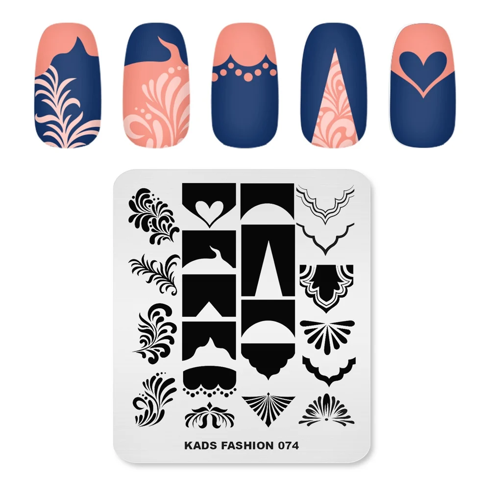 KADS Fashion 074 Stamping Nail Art Plates Flowers Design Image Nail Stamping Plate