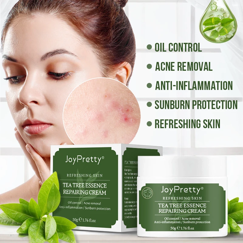 Private Label Korean Organic Acne Skin Care Serum Set Tea Tree Whitening Face Cream