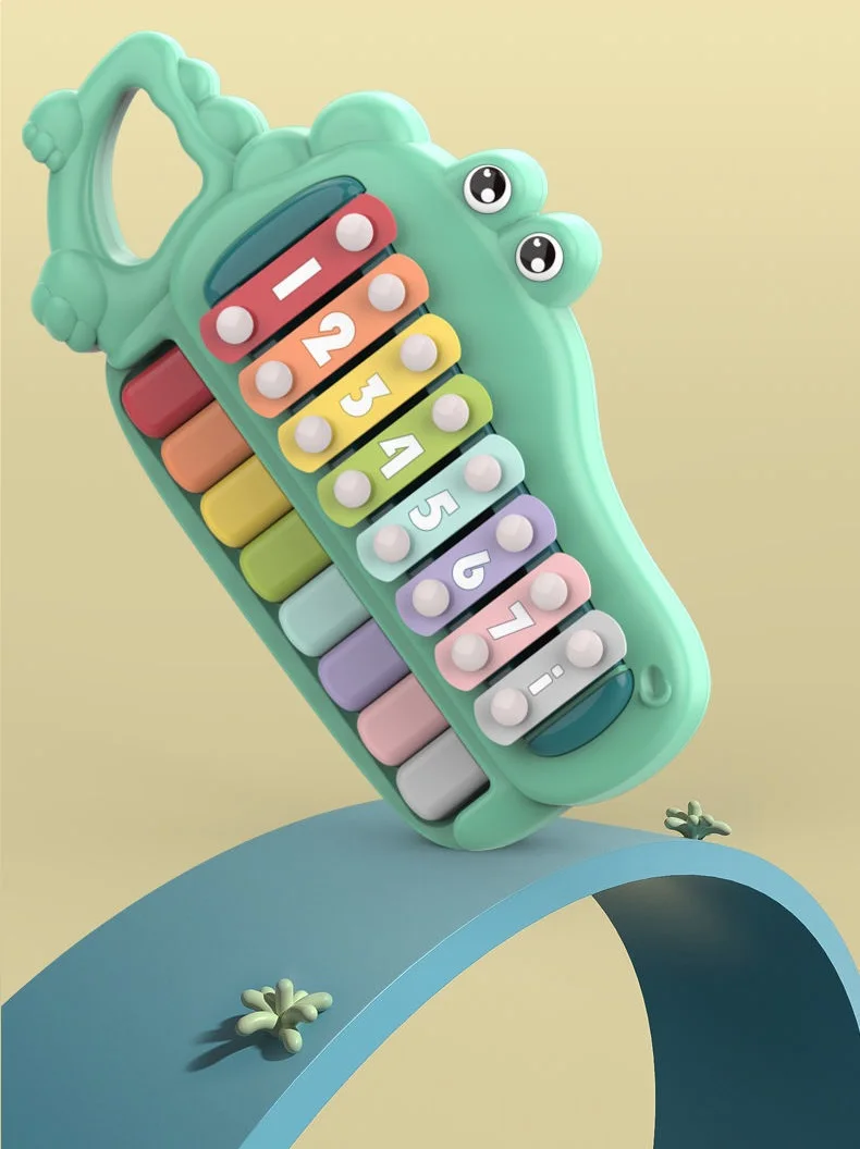 new style plastic miniature toy instruments piano and crocodile toy xylophone
