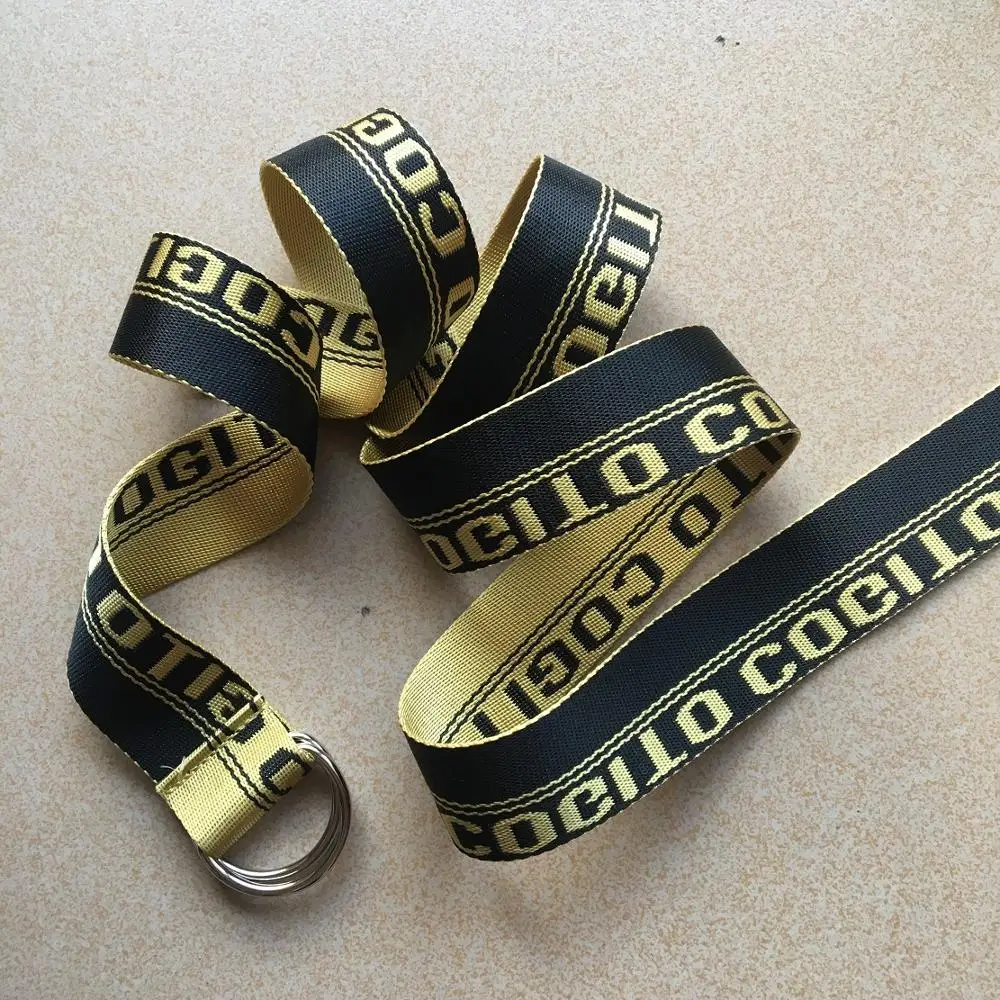 
hot selling custom white color D ring polyester fabric belt 