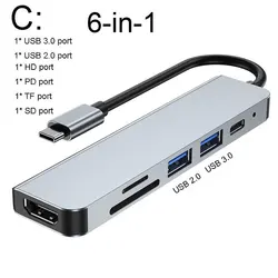 Mosible USB C Hub to HD MI-compatible Rj45 VGA Adapter OTG Thunderbolt 3 Dock with PD TF SD Jack3.5mm for Macbook Pro/Air M1 M2