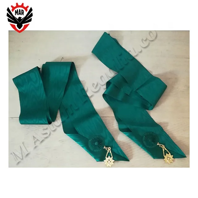 Royal order of Scotland Maroon Masonic member sash with Metal