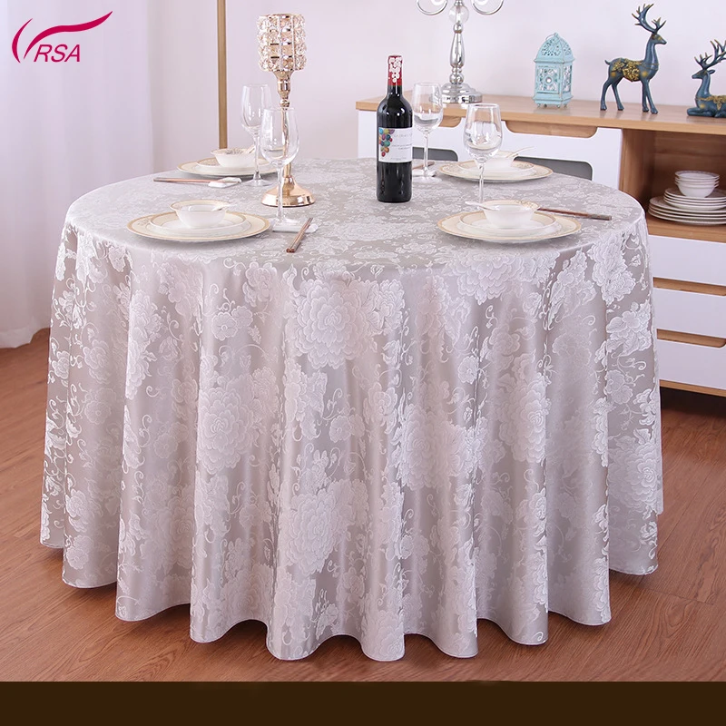  custom yellow and red color jacquard banquet round table