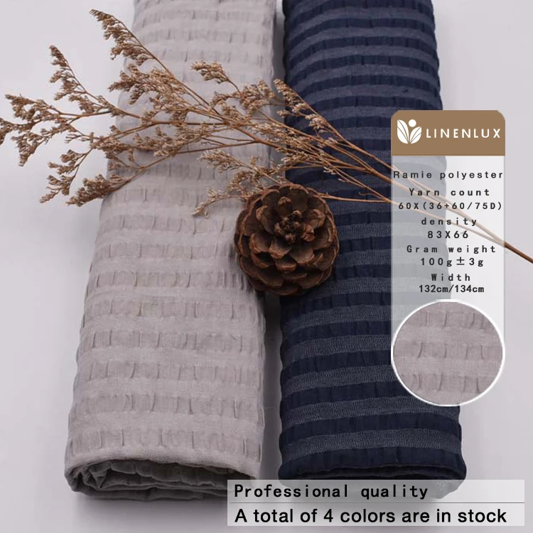 Hot sale diy blouses dress material 87% ramie 13% polyester fabric high quality fabric mixed fabrics for clothing women