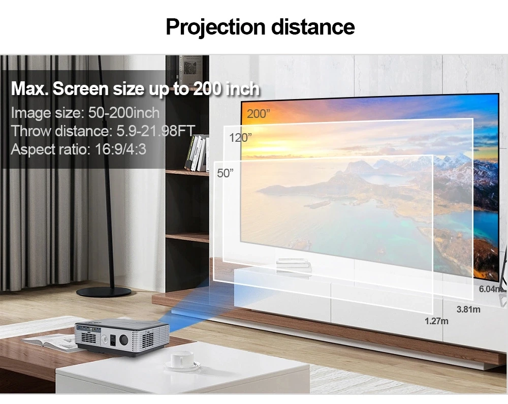 EUG Full HD Max WUXGA 1920X1200 4K видео 6500 люмен светодиодные синие зубные проекторы Система домашнего кинотеатра с Android wifi