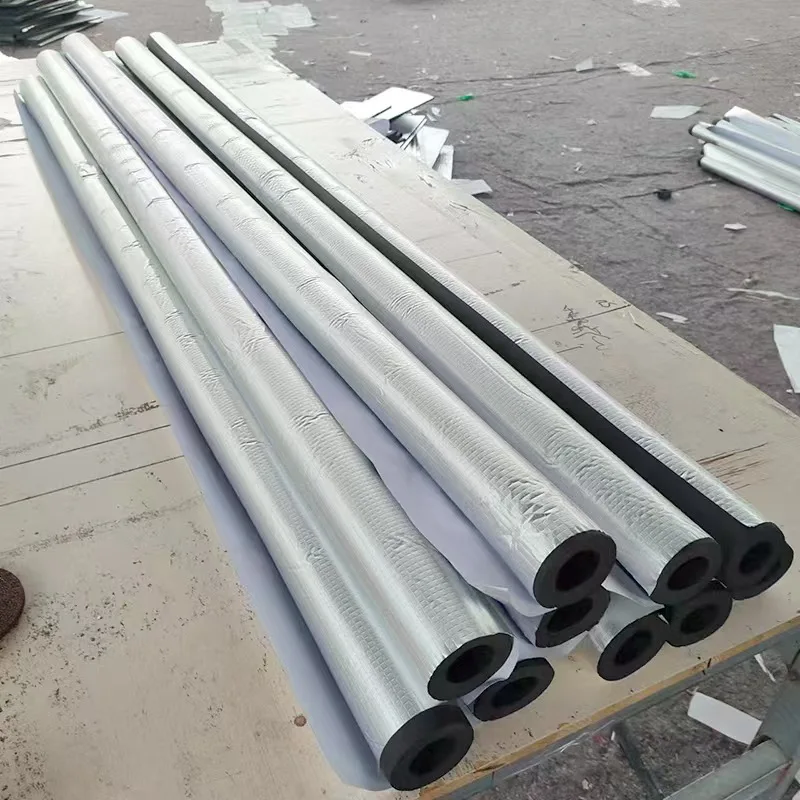 Foam rubber tubing for copper pipes / bellsafe flexible elastomers with aluminium foil NBR/PVC rubber foam insulation
