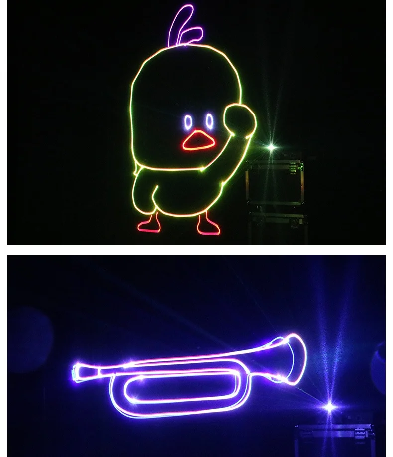 1W 2W 3W 4W 5W Full Color Animated Laser Stage Light  DJ Disco 3d Animation Lazer Stage Lights for Night Club