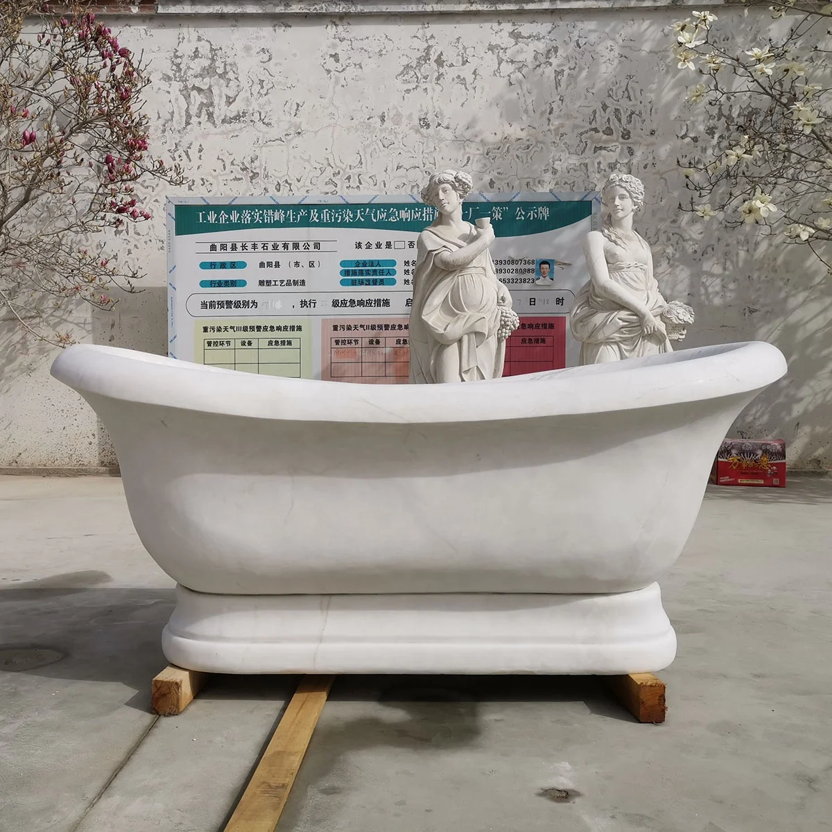 Customized high end house marble bathroom bathtub solid stone bathtub nice white marble bathtub