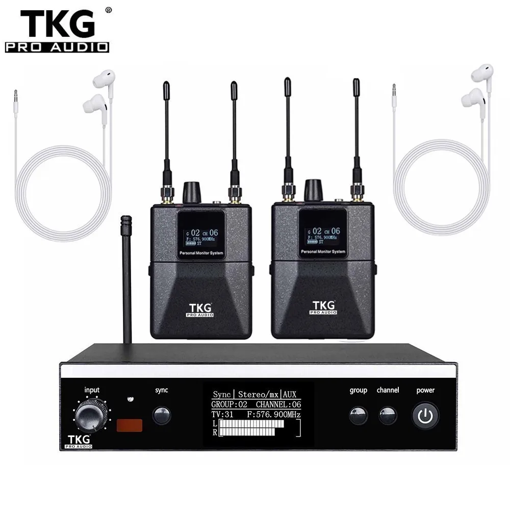 TKG 566-590mhz wireless stereo psm300 in ear monitor system