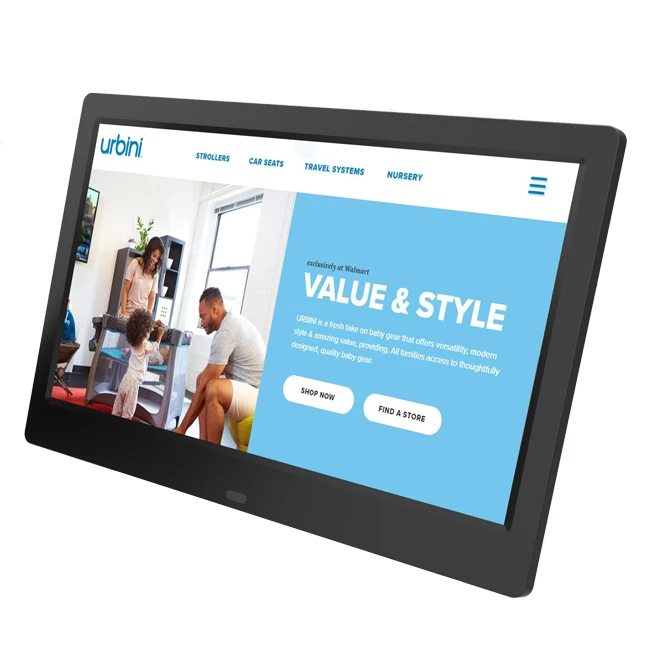 10 inch IPS screen advertising display player 10.1 inch digital signage picture video media advertising player with USB SD slot