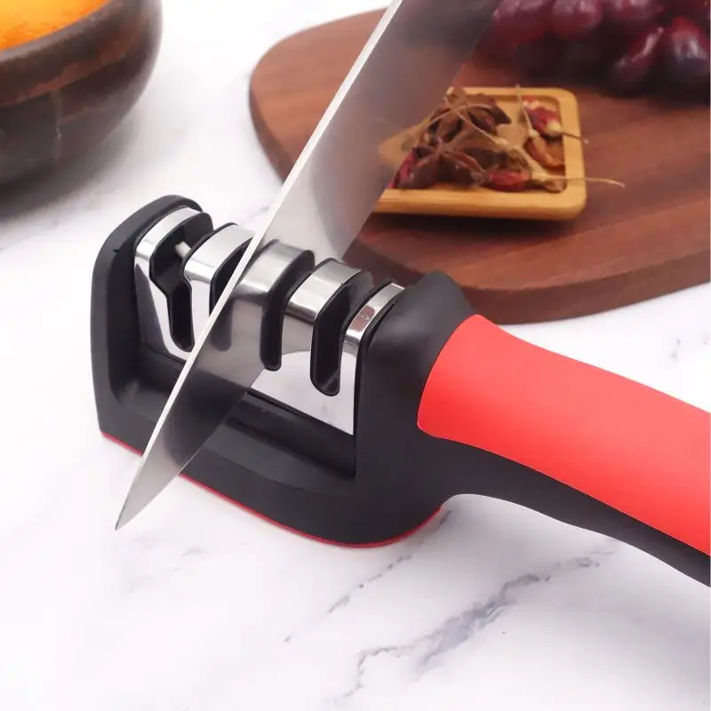 Kitchen Accessories Manual PP Nonslip Handle 4 Stage Rolling Tungsten Scissor And Knife Sharpener Kitchen Knives Sharpening