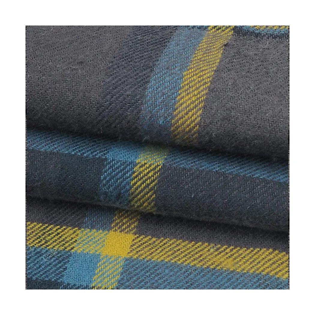 GH66D166A Eco Friendly Sustainable Lattice Hemp Organic Cotton Woven Blend Flannel Fabric Wholesale Price