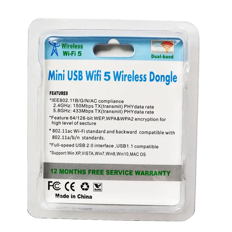  AC 600 м Wi-Fi адаптер mini USB 5 Беспроводной сетевой Бесплатная