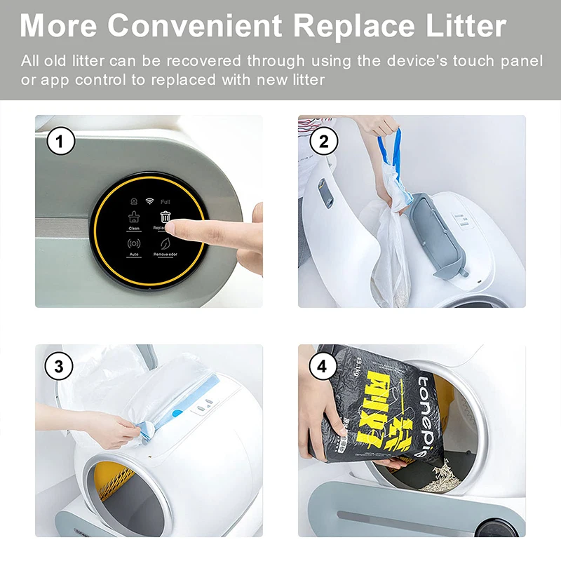 Sogifo Smart Design With App Control Automatic Self-cleaning Cat Litter Box Closed Auto Intelligent Cat Toilet