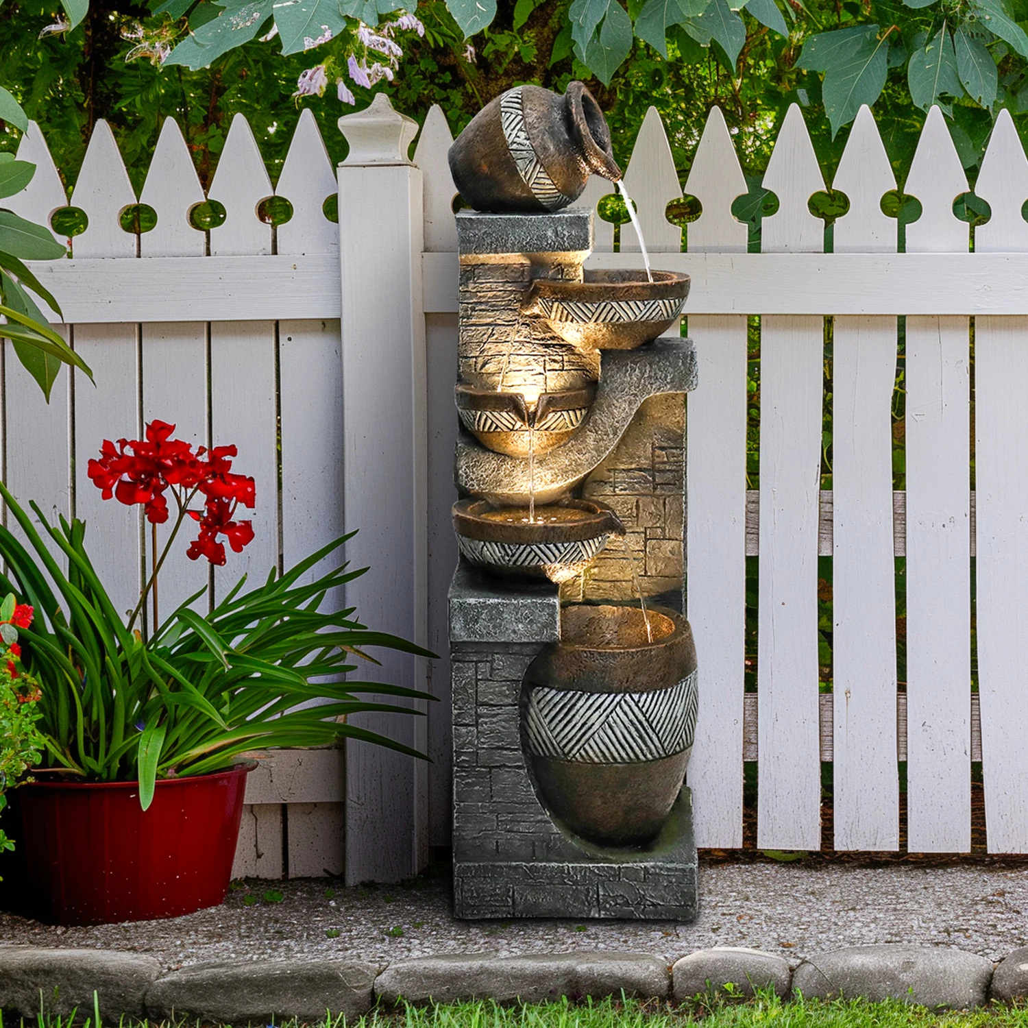 Wholesale Decorative Indoor 3 Tier Pot Shape Waterfall Fountains Garden Water Fountain Indoor for Sale