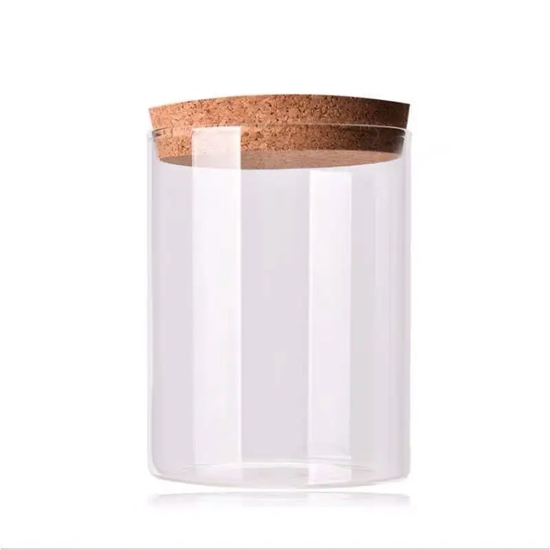 wholesale cylinder tube  borosilicate glass jars cork lid for candle jars