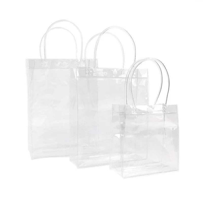 Clear Tote Waterproof Reusable PVC Clear Shopping Shoulder Handbag Environmentally Travel Storage Shoes Bag