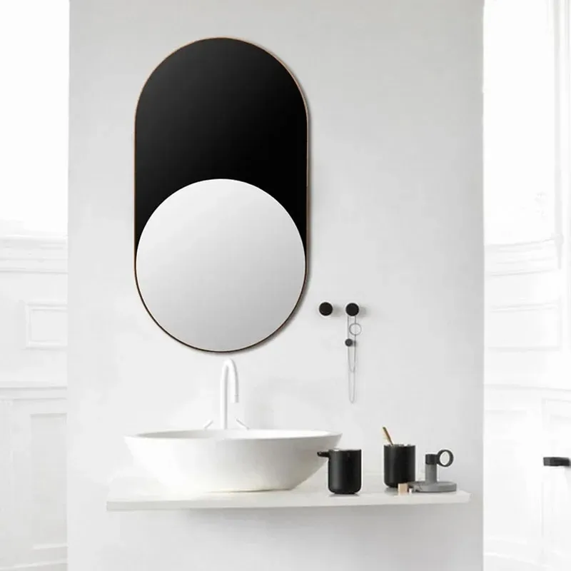 Modern Metal Framed Mirror with Sleek Black Finish - Decorative Wall Mirror