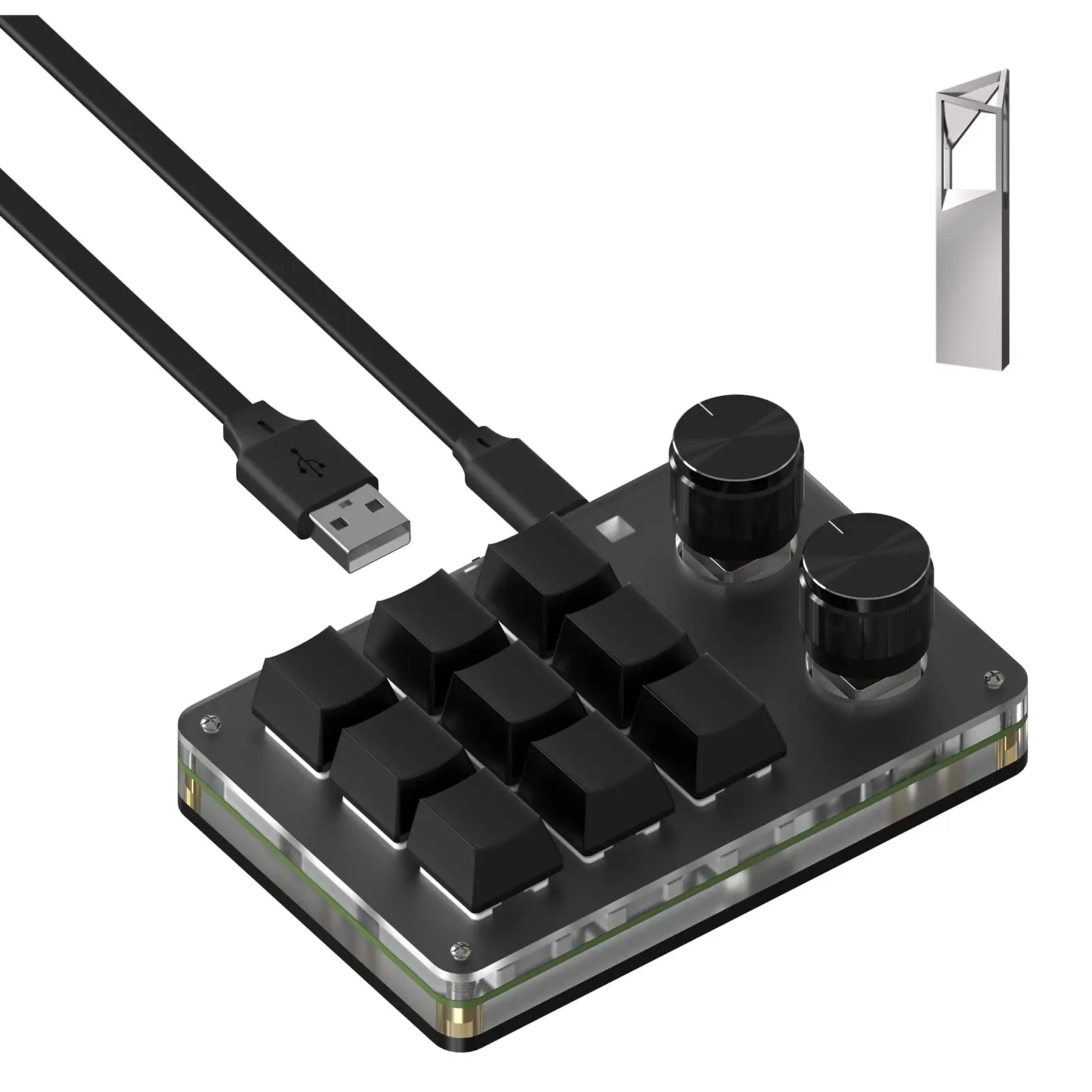 Продается хорошо в магазинах 2-кнопочная 9-клавишная клавиатура RGB с подсветкой игровая офисная 2-режимная клавиатура программируемая USB мини-клавиатура