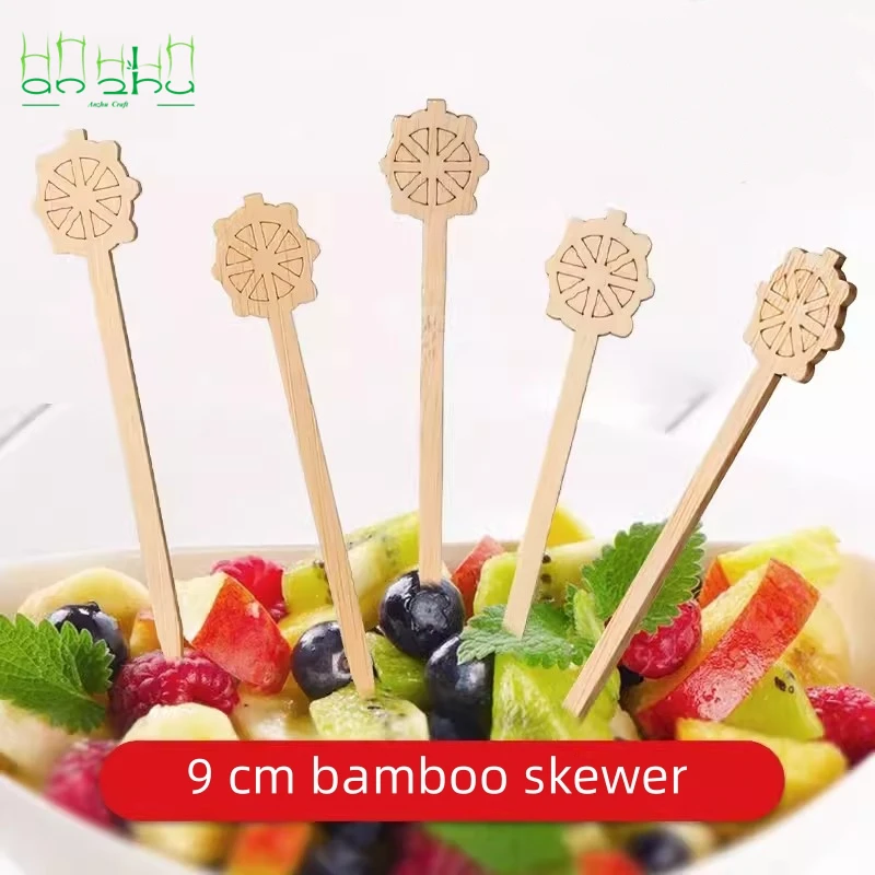 Оптовая продажа высокое качество пищевого использования Одноразовые фруктовые бамбуковые палочки