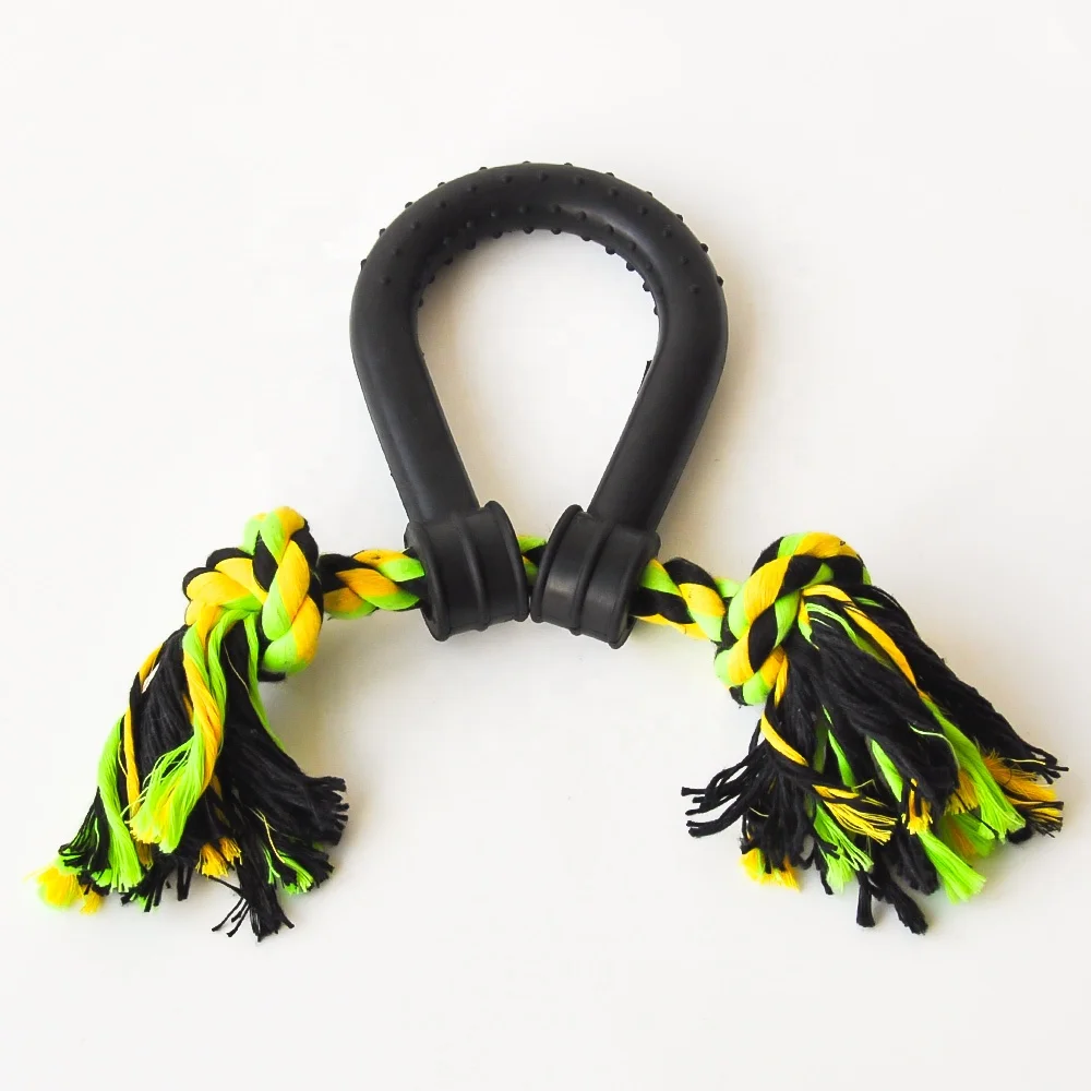 Eco-friendly Non Toxic Durable U Shape Rubber Pet Chew Toys Interactive Dog Training Toy for Outdoor and Indoor Playing