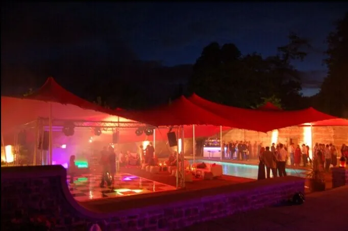 waterproof strong stretch fabric with pvc coated ues for tent/awning/camp/outdoor wedding/meetings