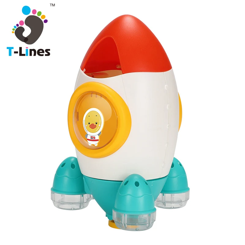 Spray rotating rocket baby plastic water shower toy for bath