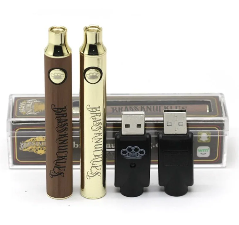  Латунная Безымянная батарея BK CBD Vape Pen 900 мАч/650 мАч с регулируемым напряжением в подарочной