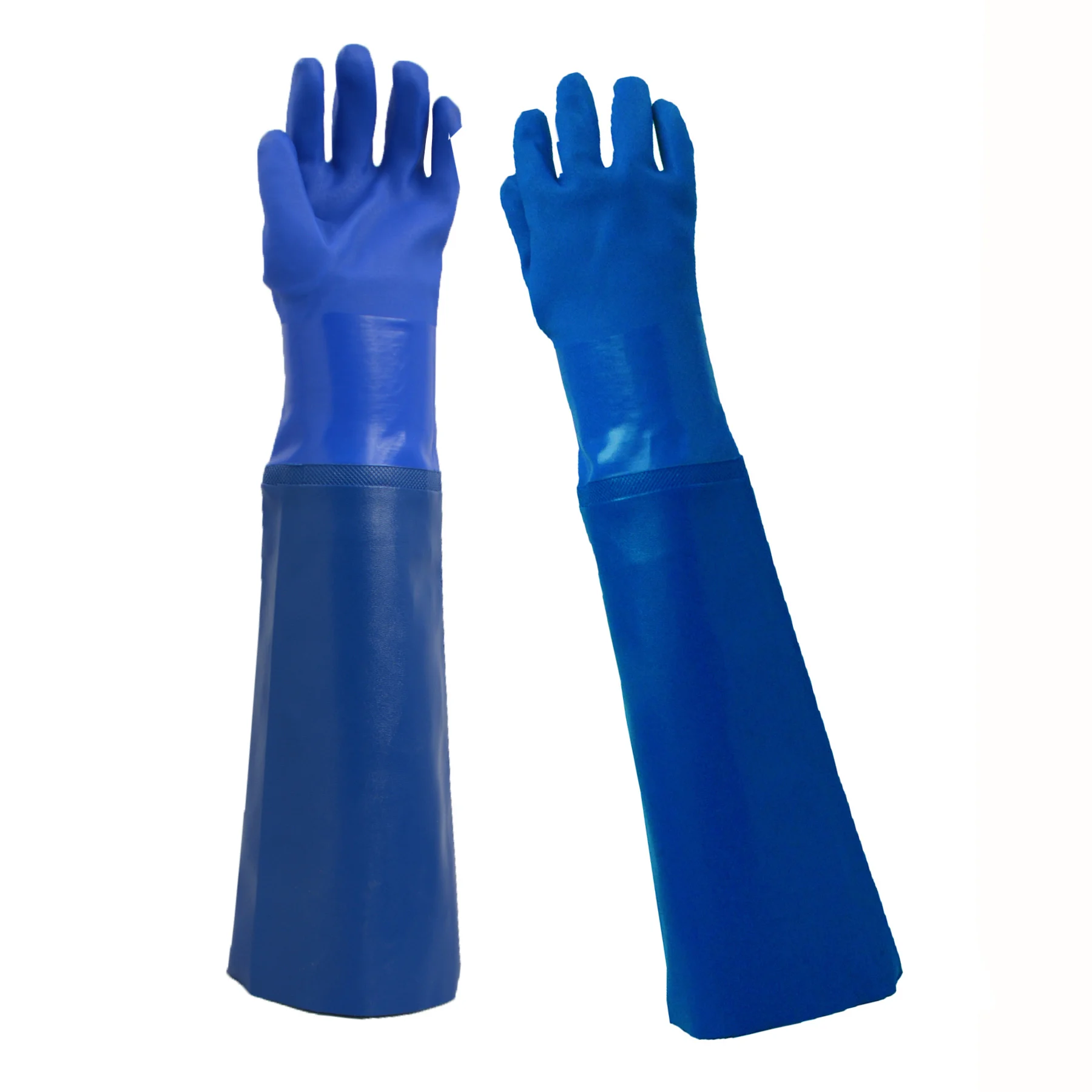PRI Chemical Resistance Sandy PVC dipping gloves, long cuff PVC Coated Work Gloves safety,Waterproof Reusable gloves