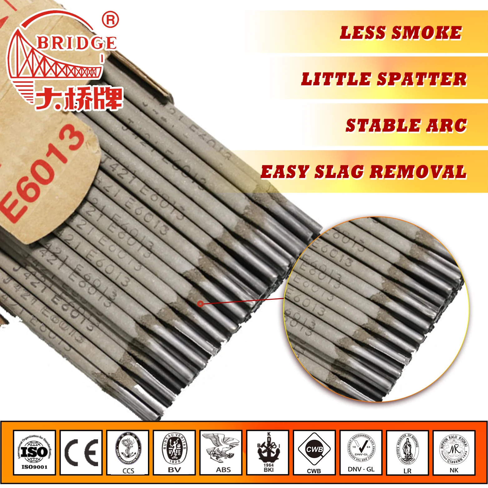 factory directly Tianjin Bridge welding rods AWS E6013 for carbon steel