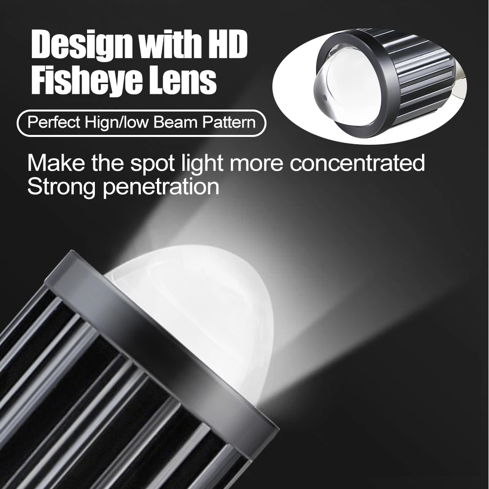 High quality Auto Driving light 6000LM 12W Lens Spotlight Dual Color White Yellow Fog Light Mini 6000K led motorcycle