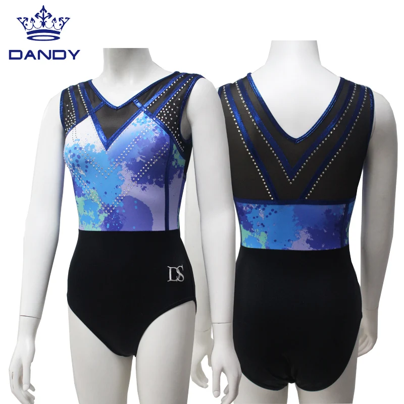 Custom performance apparel womens dance leotard sleeveless gymnastic clothes