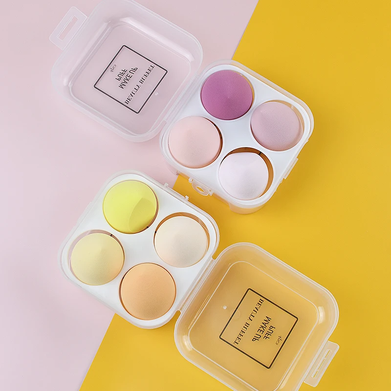 Amazon Hot sales 4pcs Latex Free Beauty Facial Foundation Makeup Sponge Blender