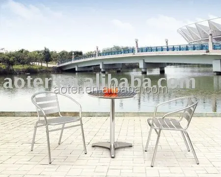 Contemporary design outdoor furniture Open-air restaurants Aluminum stainless steel round casual table
