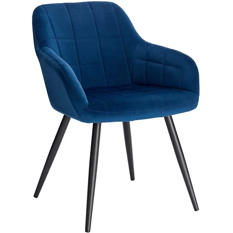 Роскошная мебель для столовой Nordic Velvet металлические ножки обеденный стул с подлокотниками