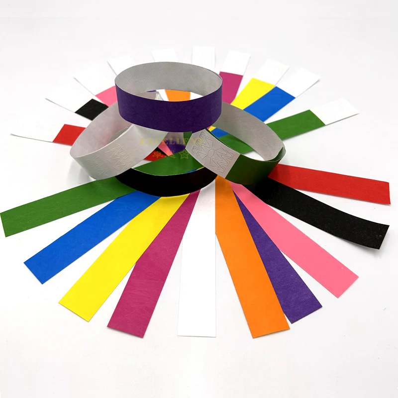 Best Selling Colors Waterproof Tamperproof Tyvek Wristbands Customized Paper Health Bracelet for Amusement Park Swimming Pool