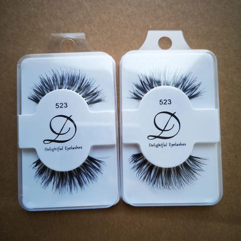 Fashion Soft 100% Human Hair False Eyelashes Natural Long Eye lashes Makeup Beauty Lash 100% human hair