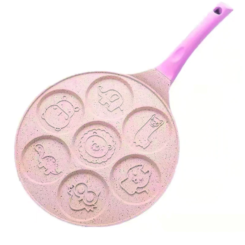 7 aluminum frying cake pan cups  baking pans with animals break life with induction bottom smile face  pan for egg pancake
